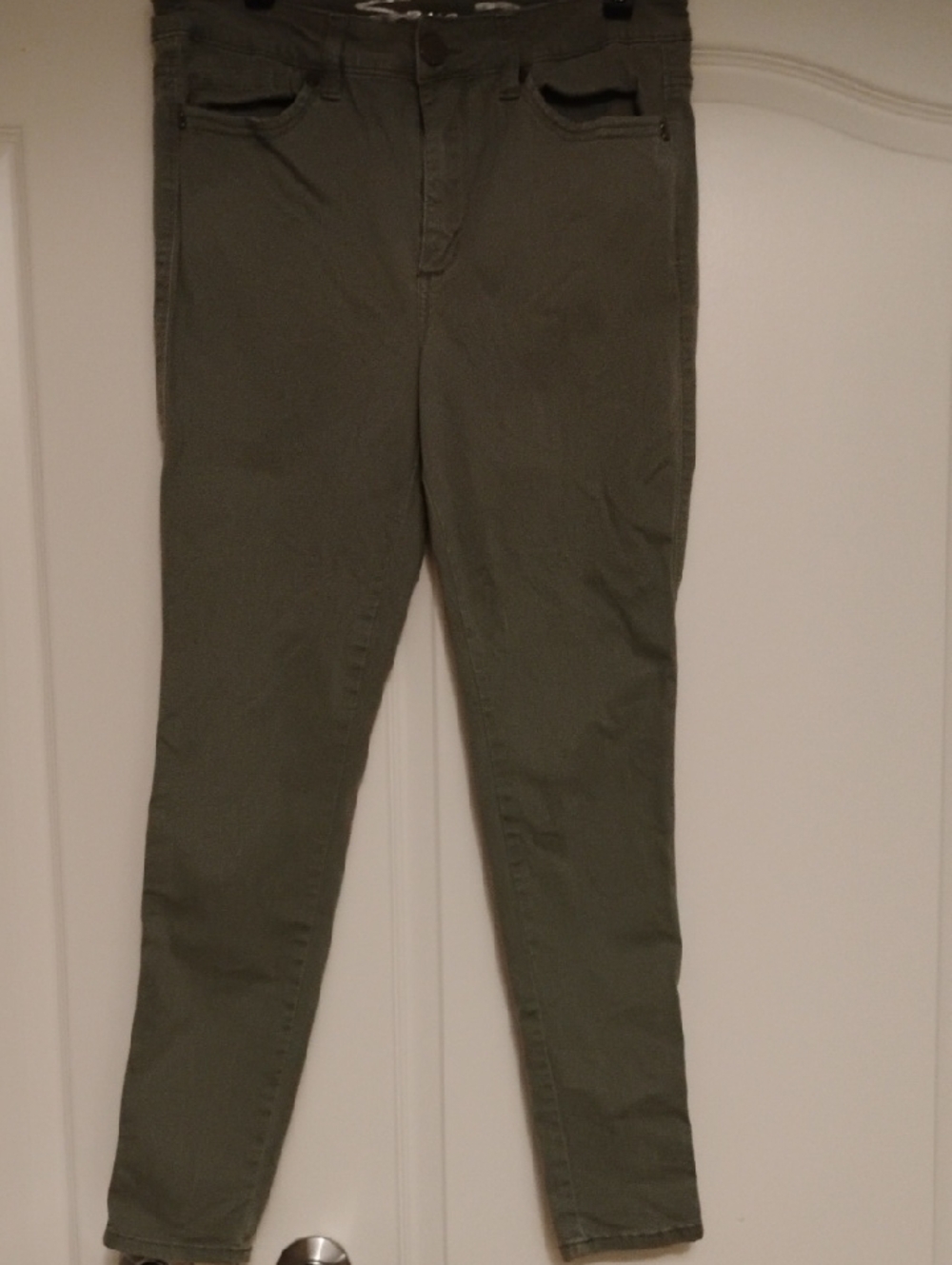Seven7 Olive Green Ankle Skinny Jeans